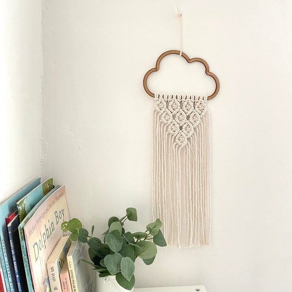 Macrame Cloud Wall Hanging Nursery Decor