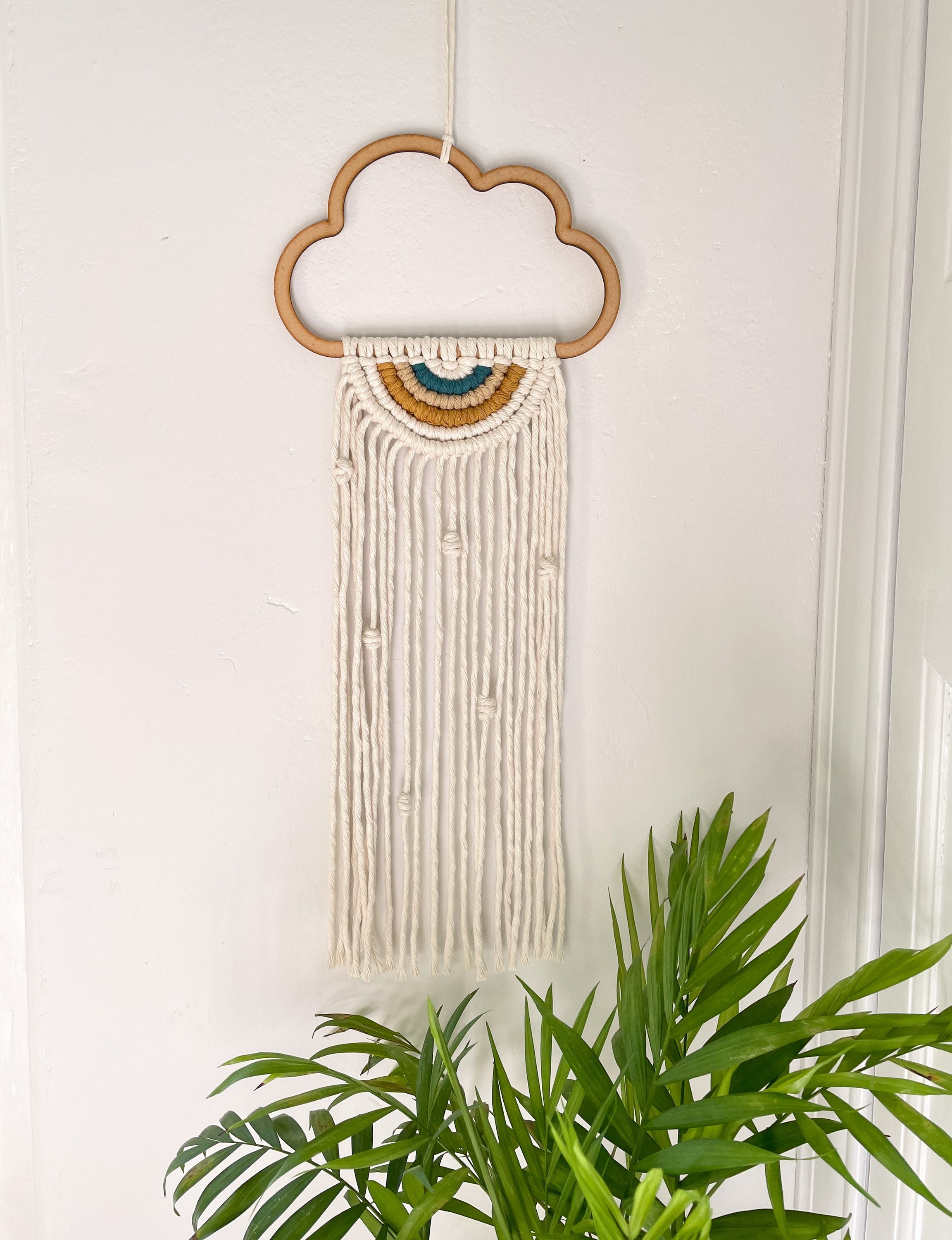 Macrame Cloud Wall Hanging Babys Room Nursery Macrame Semi Etsy