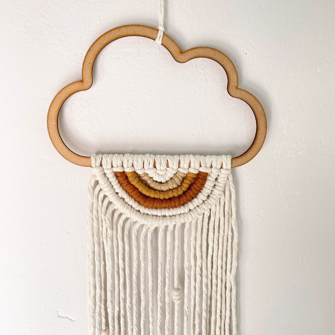 Macrame Cloud Wall Hanging Babys Room Nursery Macrame Semi Etsy