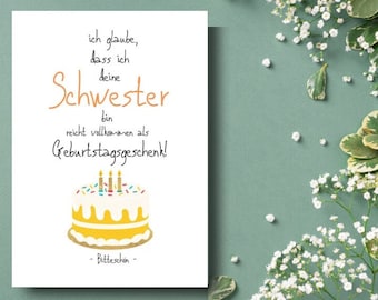 Birthday card for sister/brother from the best sister