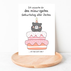 Geburtstagskarte mit Katze, süße Katze, Katzenliebe, Geburtstag, Birthday