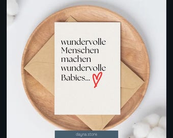 Birth card, Wonderful people make wonderful babies, Newborn Card, Gift for parents, Newborn, Infant, Baby, Babies