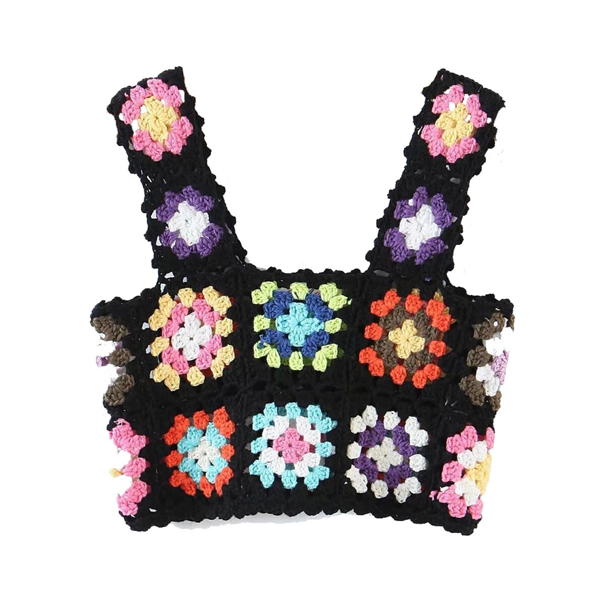 Summer Beach Hand-made Crochet Flower Tank Top | Etsy