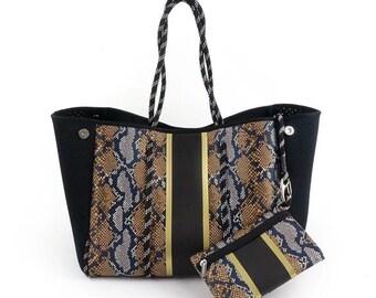 brown snake print bag
