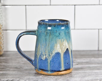 Stunning 14 oz. Blue Drippy Mug