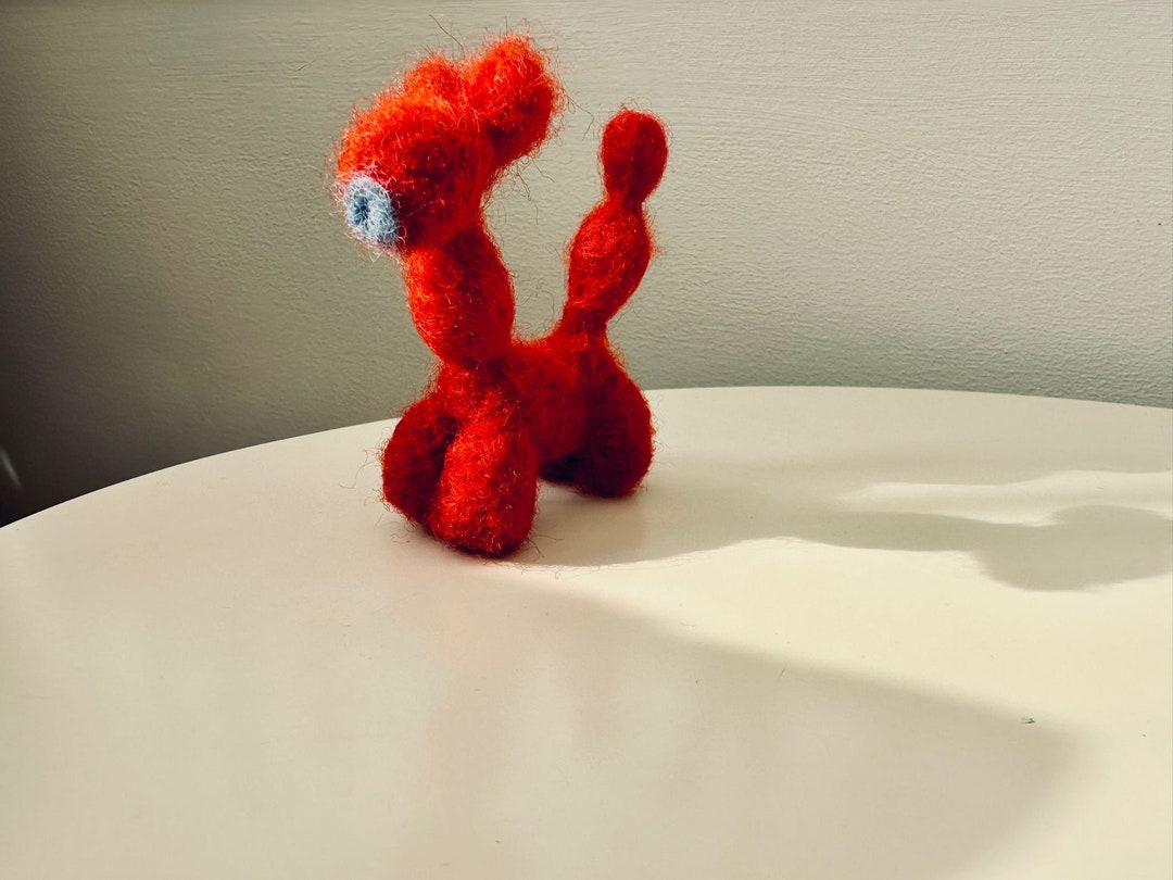 Miniature Needle Felt Balloon Dog in Orange - Etsy