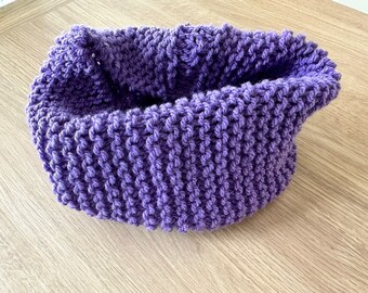 Chunky Hand Knitted Snood in Light Purple