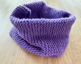 Hand Knitted Snood in Purple