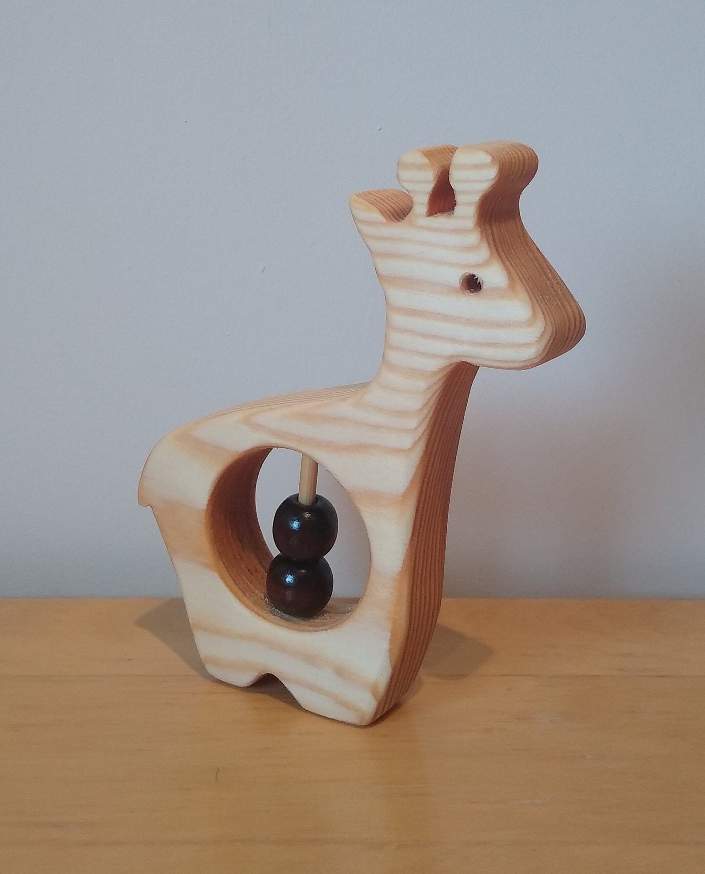 Handmade Wooden Giraffe Baby Rattle Etsy