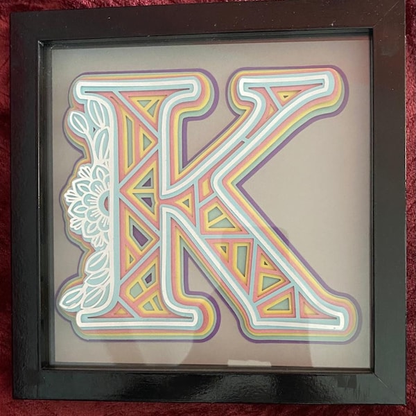 Shadow Box Layered Letters Etsy