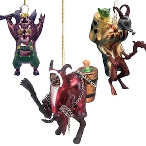 Krampus Ornament Glass Christmas Horror German Tree Decoration by Holiday Chills