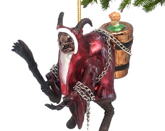Krampus Ornament Glass Christmas Horror German Tree Decoration by Holiday Chills