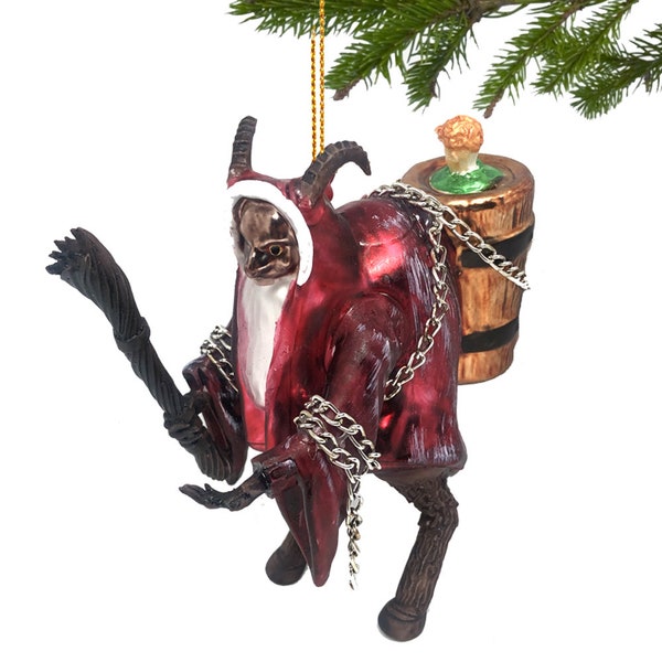 Glass Krampus Christmas Ornament Horror Spooky German Santa Halloween Tree Decorations by Holiday Chills