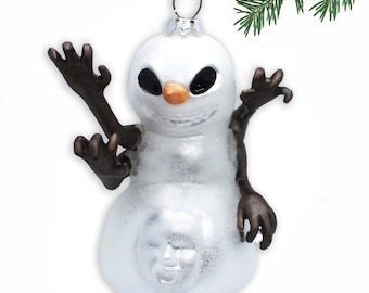 Snowman Christmas Ornament Horror Themed Killer Scary Tree Decorations by Holiday Chills