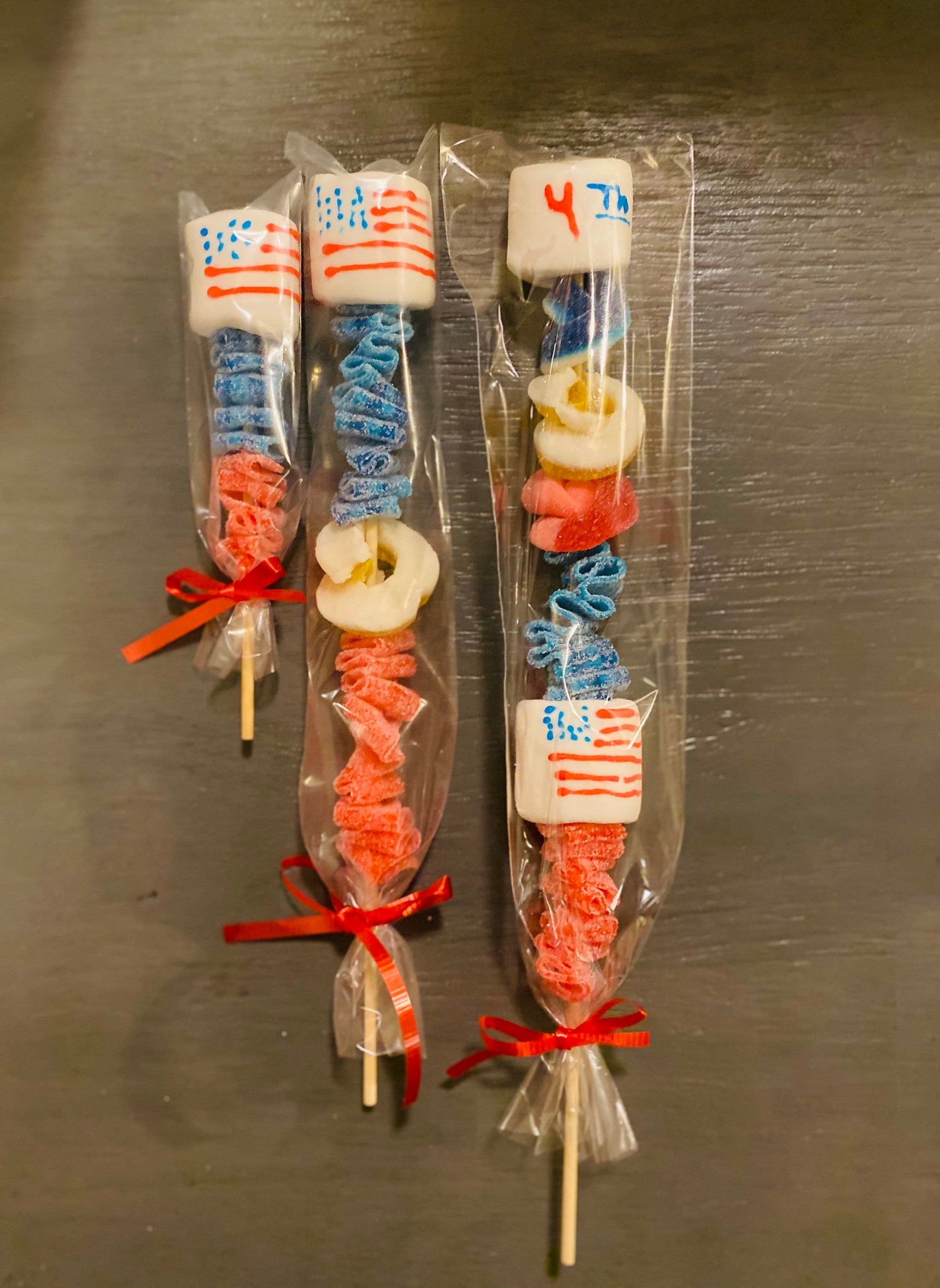 Red white and blue candy kabobs party favors treat boxes sweet Etsy