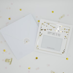 HAPPY DATE To YOU - Rubbelkarte - Gutschein - Glückslos zum Zeit schenken - Geburtstagsgeschenk, Glückwunschkarte, unvergessliches Geschenk