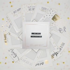 Zeit schenken: HAPPY DATES Box - 12 Rubbelkarten = 1 Jahr voller Glücksmomente - Geschenk f. Jahrestag, Verlobung, Hochzeit oder Geburtstag