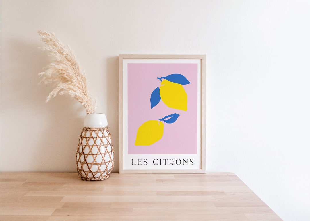 Les Citrons Print / Retro Wall Art / Colourful Decor / Bright Posters ...
