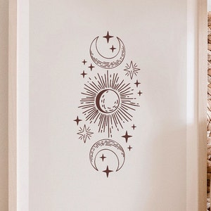 Celestial Boho Print / Poster / Boho Decor / Sun Moon Print / Spiritual Print / Luna Print / Boho Print / Bohemian / Astrology / Star Print image 2