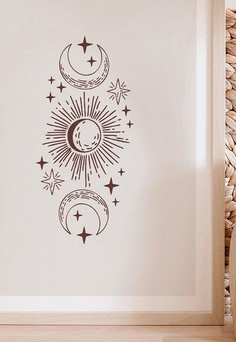 Celestial Boho Print / Poster / Boho Decor / Sun Moon Print / Spiritual Print / Luna Print / Boho Print / Bohemian / Astrology / Star Print image 3