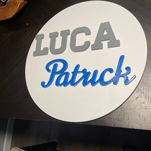 24 Zoll Kreis Kinderzimmer Namensschild, Personalisiertes Junge oder Mädchen Runde Deko, Süße Baby Dekoration, Name Cutout Schild