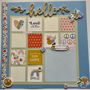 Hello- 12x12 pre-made scrapbook layout
