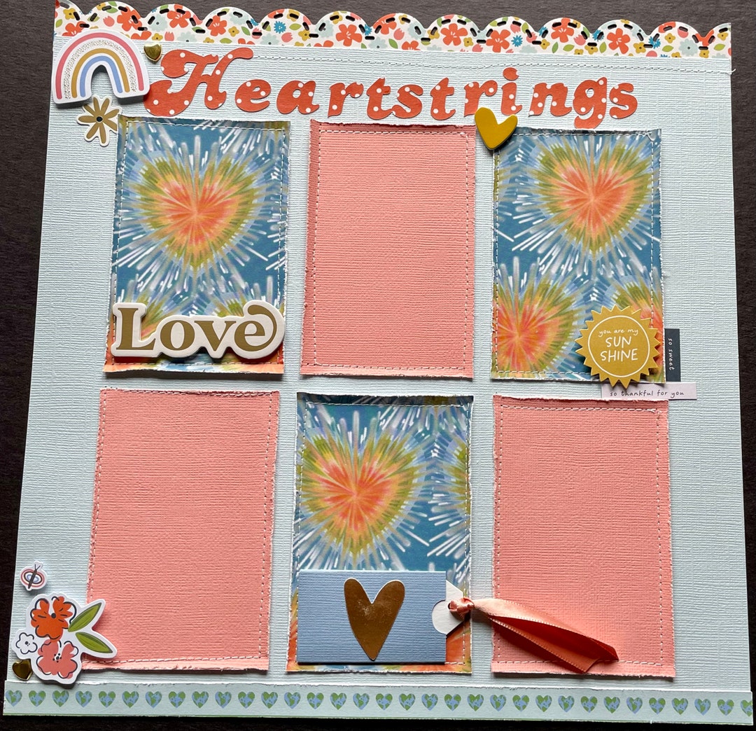 Heartstrings- One Page 12x12 Pre-made Scrapbook Layout - Etsy