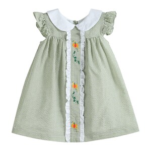 Dark Navy Check Gingham Dress with Peter Pan Collar main image 0