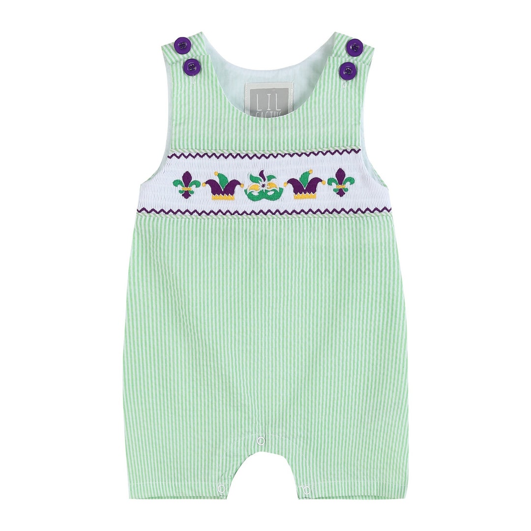 mardi gras smocked outfits