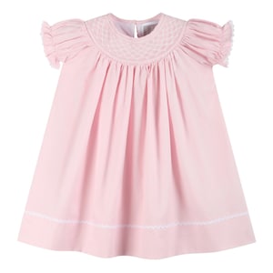 Pink und Weiss Gesmoktes Bischofs Kleid