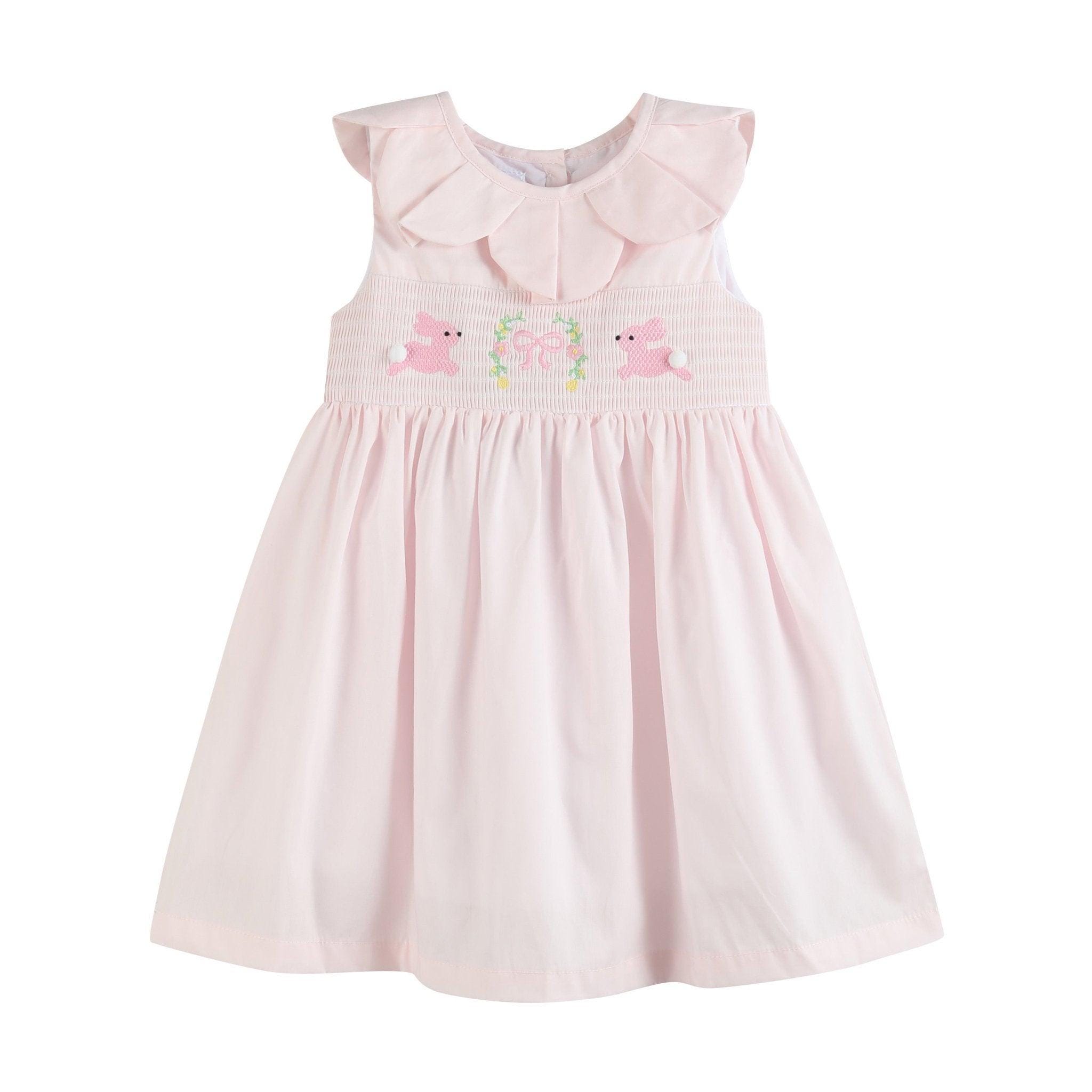 open lace back dress Baby Girls Pink Heirloom Smocked Easter Dress main image 1