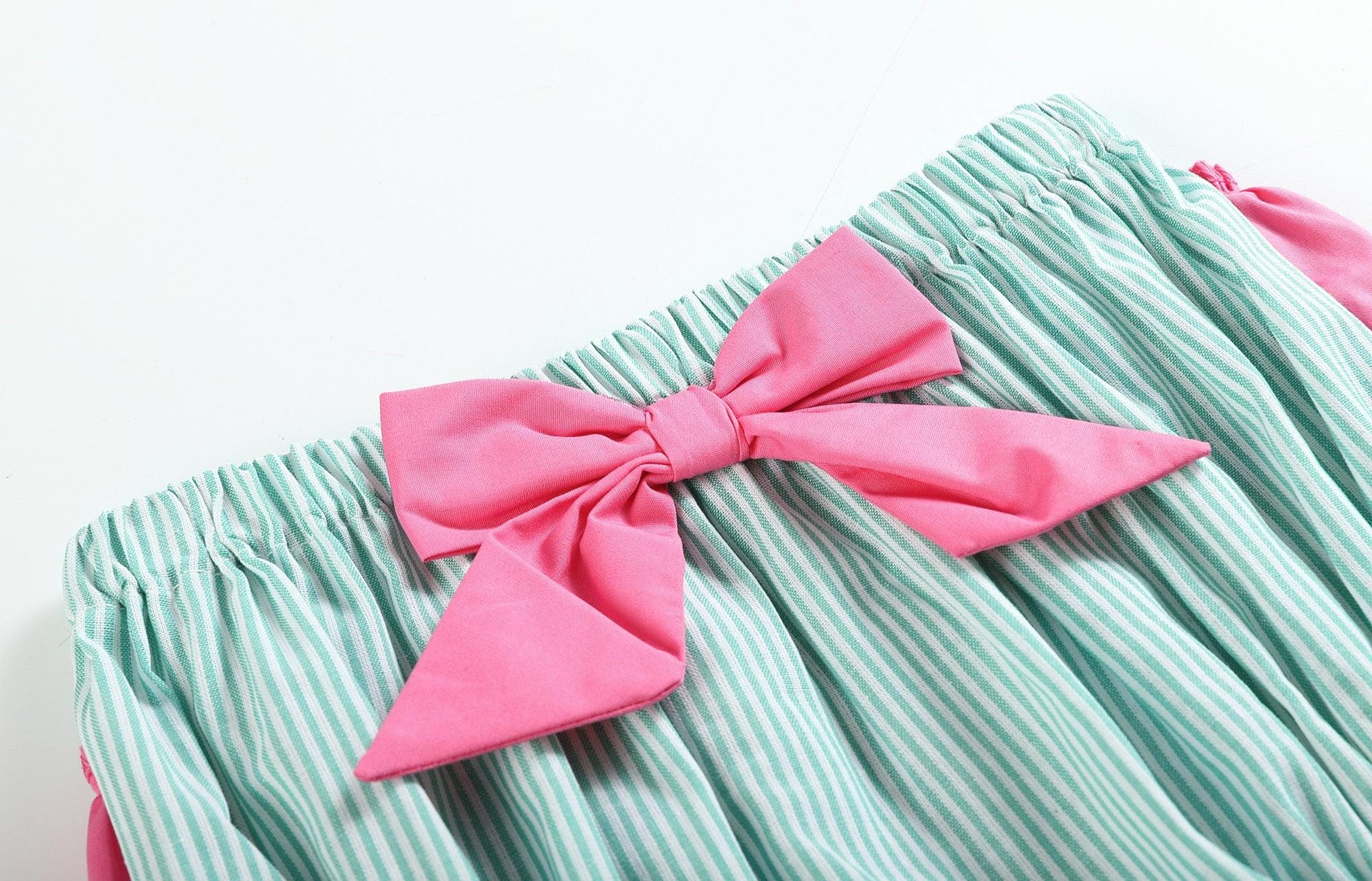 Pink and Green Watermelon Top and Ruffle Bloomer Set - Etsy