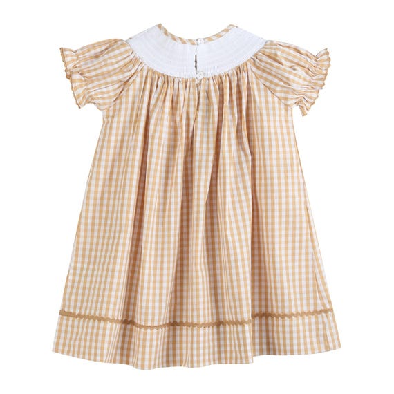 brown gingham smocked dress Brown Gingham Smocked Button Down Plus Midi Dress  PinkBlush