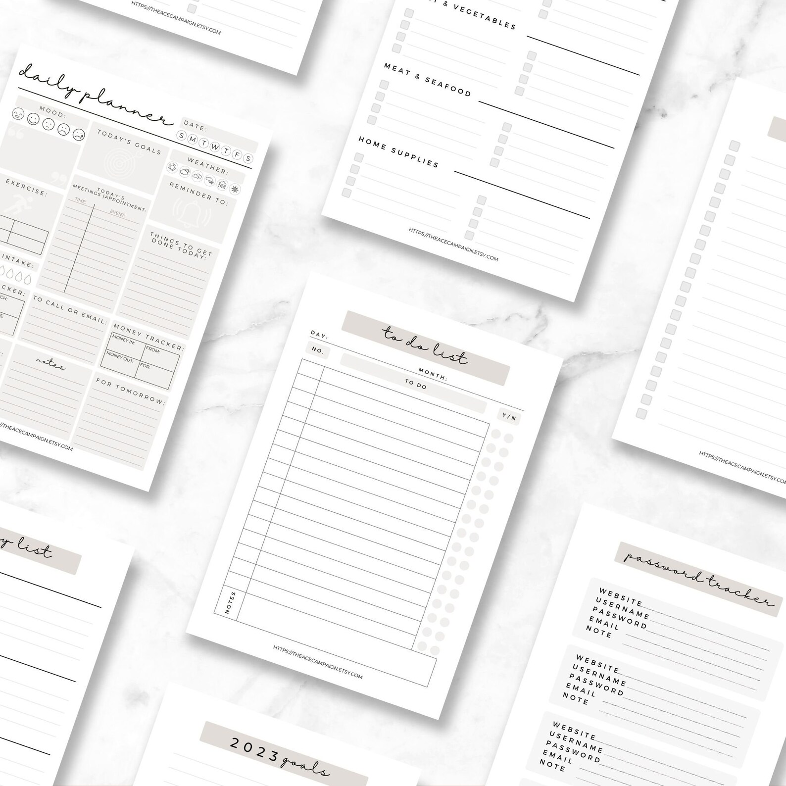 Printable Grocery List Daily Planner Shopping List Password Tracker To printable-grocery-list-daily-planner-shopping-list-password-tracker-to