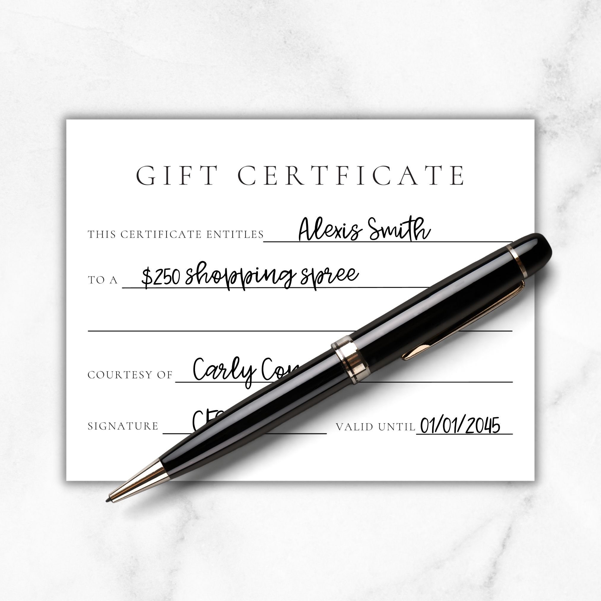 Editable Gift Certificate, Printable Gift Certificate, Minimalist Gift ...