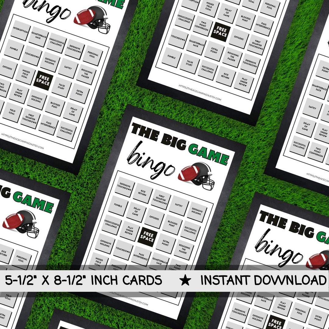 Super Bowl Bingo Cards Printable Super Bowl Games Printable Bingo Cards