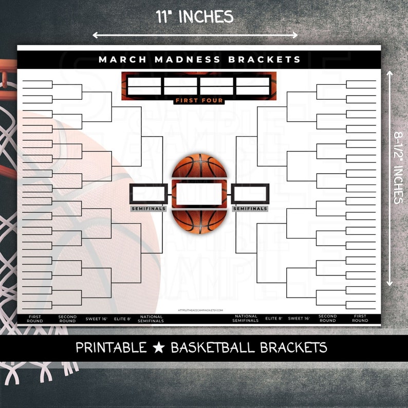 Printable Basketball Brackets Ncaa Brackets Template PDF Basketball