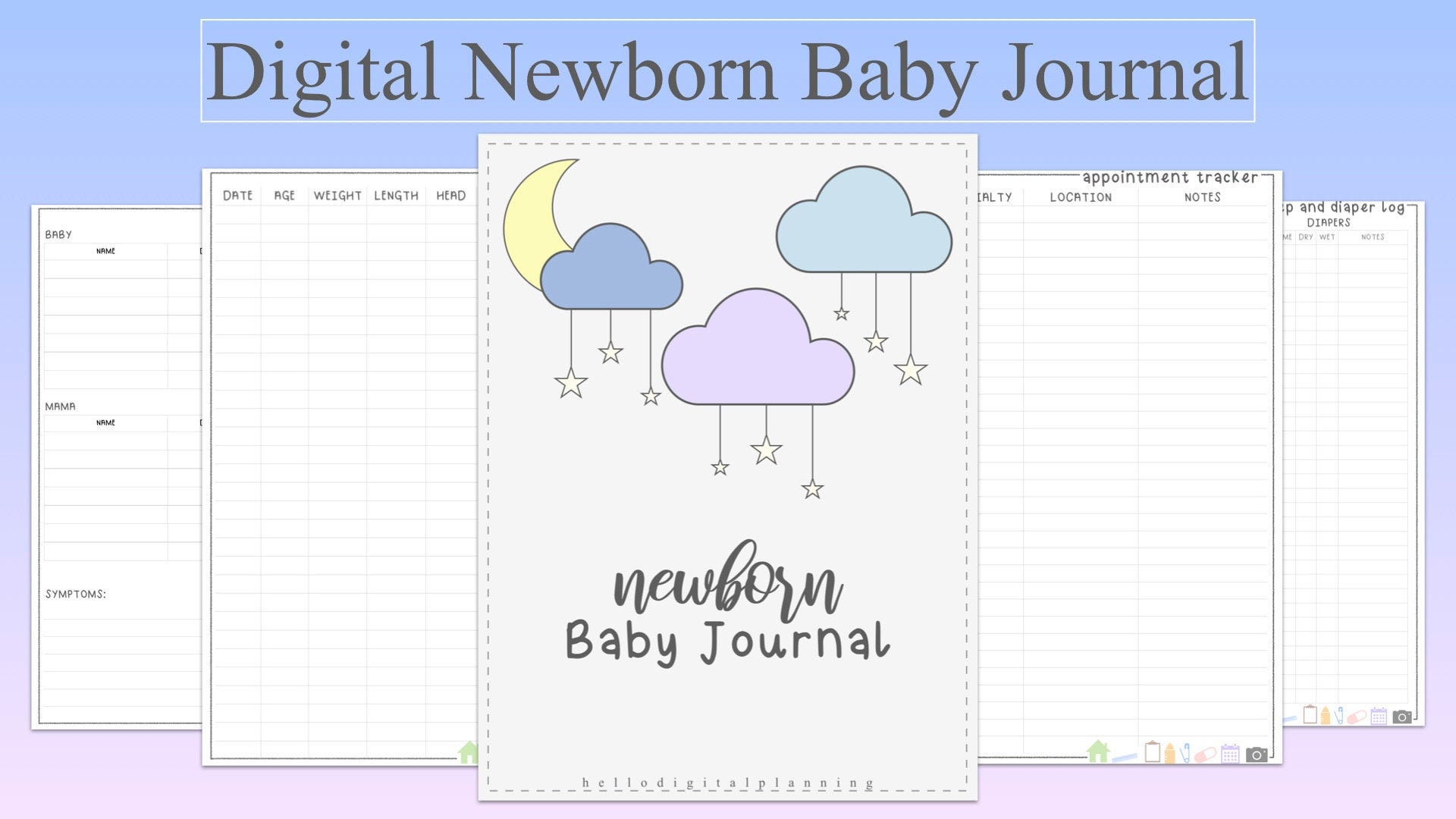 Digital Newborn Baby Journal Etsy
