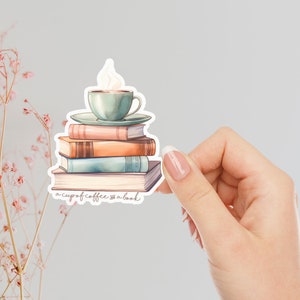 Kindle Sticker Coffee and Book Sticker Gift for Book Lover Stickers for Kindle Reader