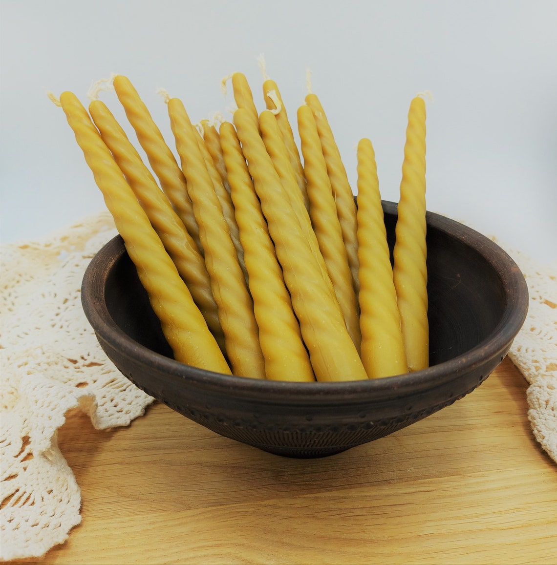 PURE Twisted Beeswax Candles Spiral Candles Twisted Tapers Etsy