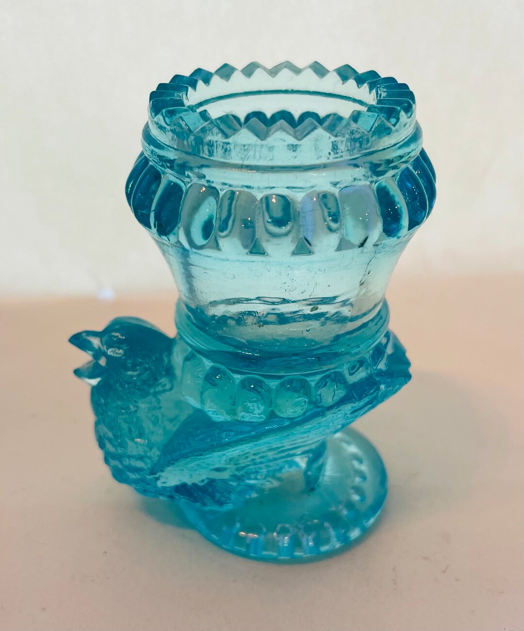 Vintage Uranium Glass Toothpick Holder Etsy
