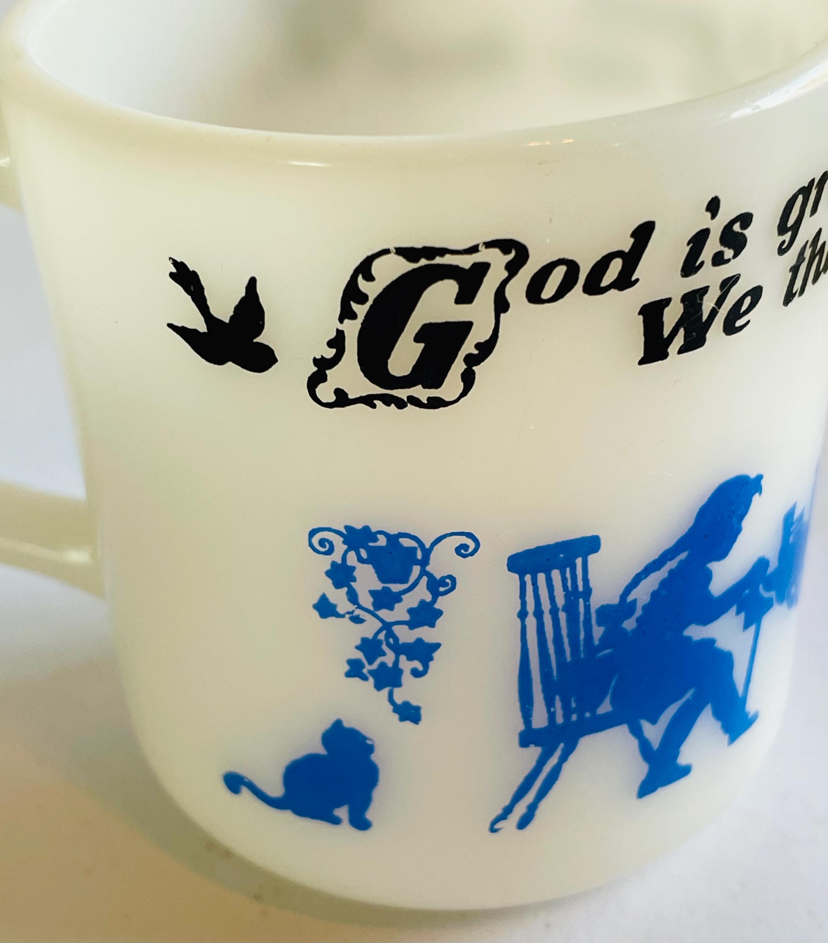 Vintage Hazel Atlas Milk Glass Prayer Mug - Etsy