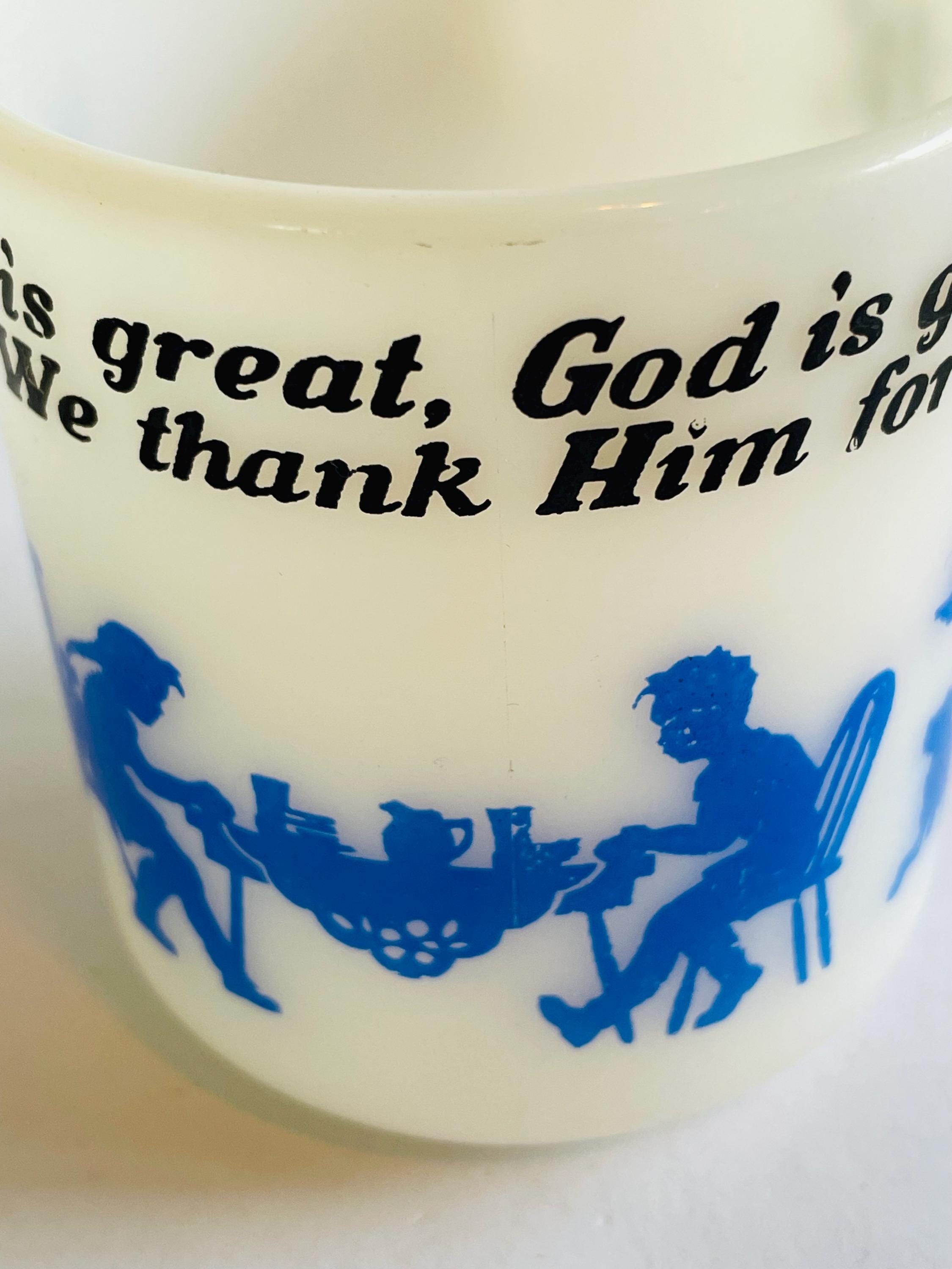 Vintage Hazel Atlas Milk Glass Prayer Mug - Etsy