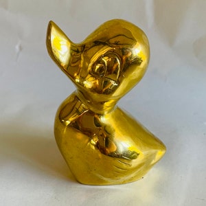 Vintage Solid Brass Duck Figurine or Paperweight