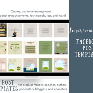 Environmental Social Media | Facebook Post Template | Ecofriendly Lifestyle