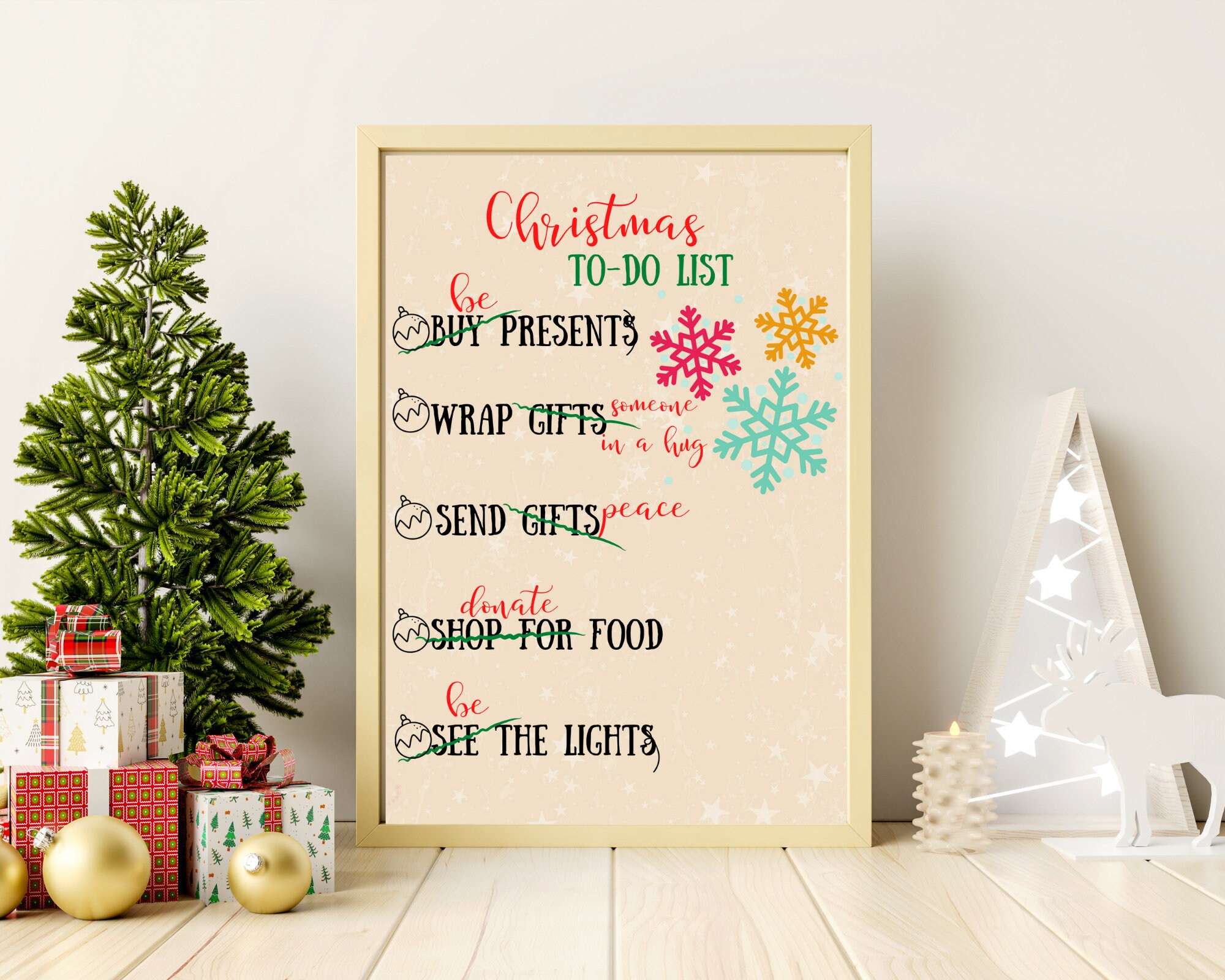 To Do List Christmas Wall Art Printable - Etsy