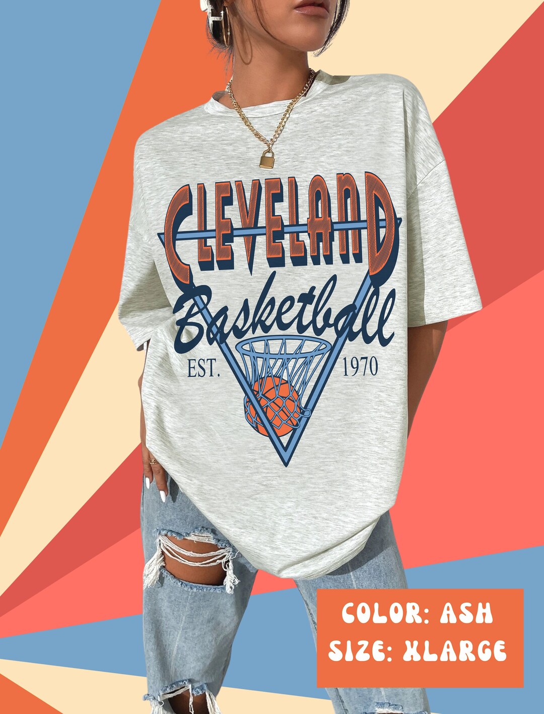 Emily Roggenburk Cleveland Basketball 80s Style T-Shirt - Black