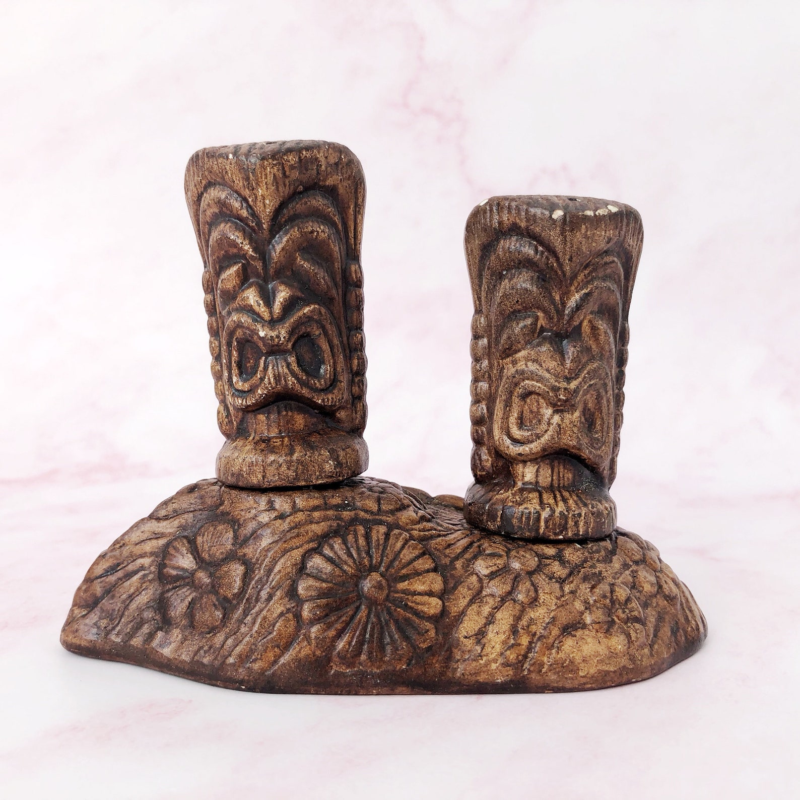 Vintage Treasure Craft Tiki Salt & Pepper Shakers Hawaii Etsy