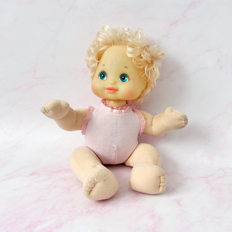 My Child Loving Baby Doll Vintage Mattel Blonde Hair Plastic Face 1980s