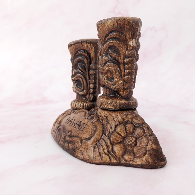 Vintage Treasure Craft Tiki Salt & Pepper Shakers Hawaii Etsy
